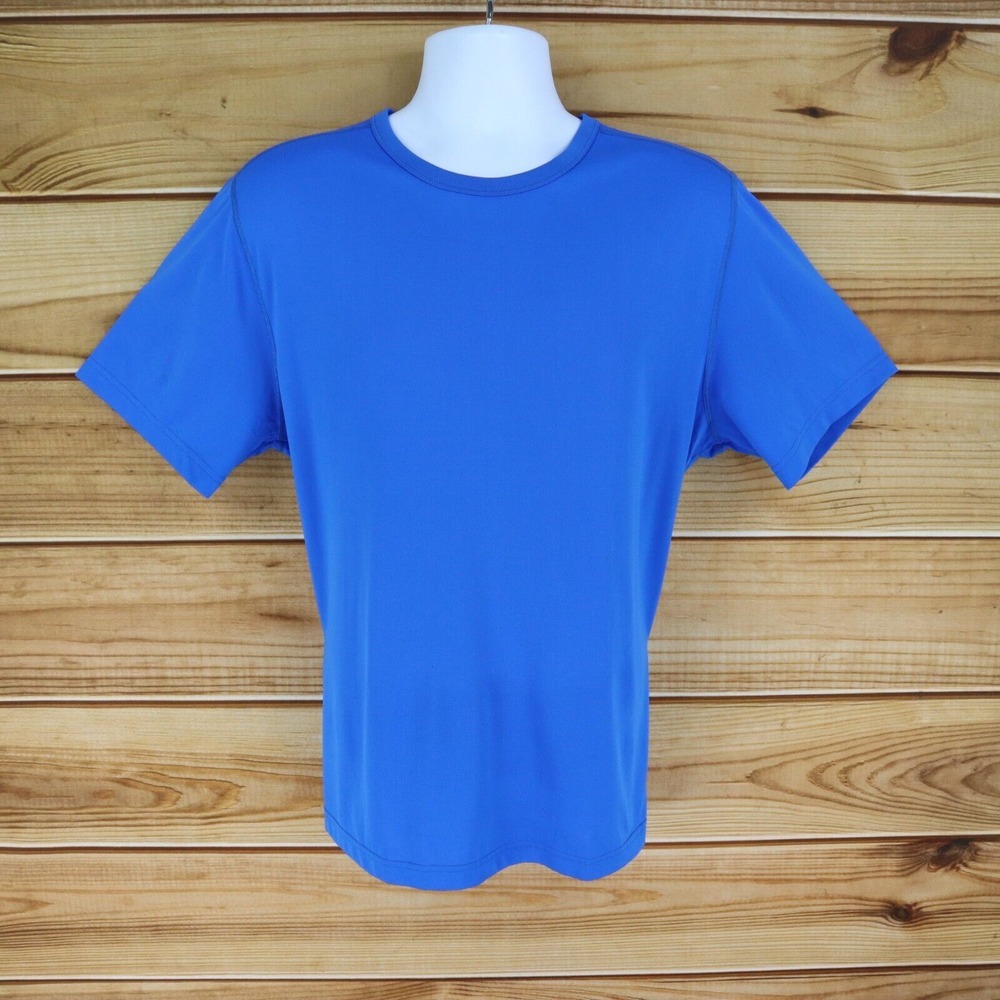 FILA Sport Athletic T-Shirt Mens‎ XL Blue Polyester Live In Motion Short Sleeves